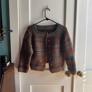 Handmade knit button up sweater cardigan